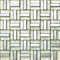 Weißes Glas-Block-Mix Aluminium-Mosaik